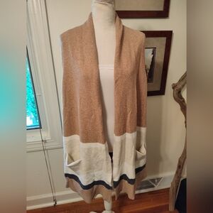 Loft open front long sleeveless duster